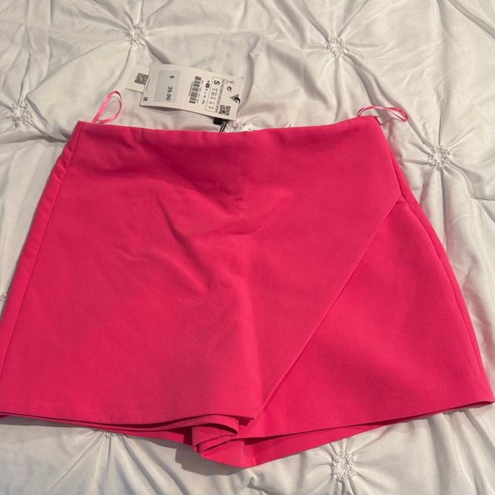 Zara Neon Pink Wrap Skort